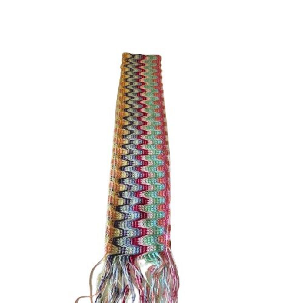 Scarf Belt Wrap Crochet Multicolor Boho Bohemian Fringe